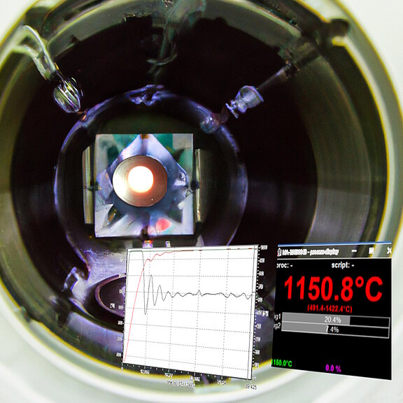 Vakuumheizen eines Bauteils mit Temperaturmessung bei 1150 °C