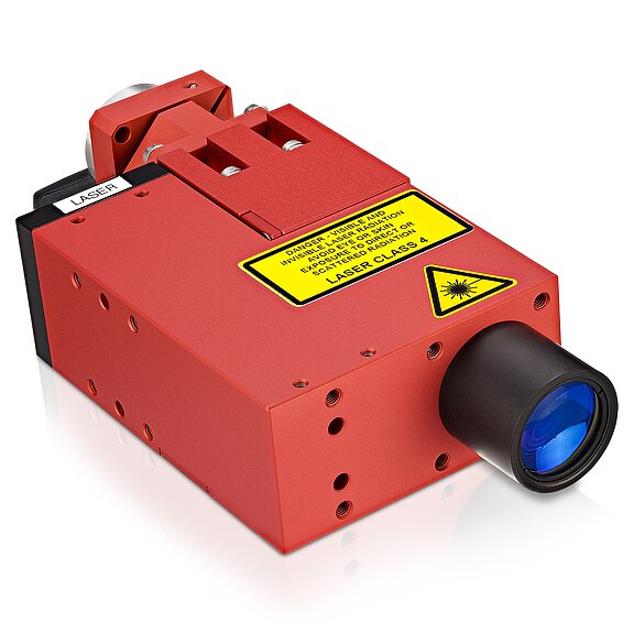 Laserbearbeitungskopf LH501 mit Prozessoptik in perspektivischer Ansicht